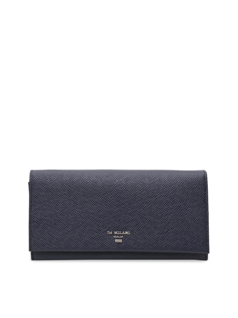 

Da Milano Women Navy Blue Textured Leather Envelope Wallet