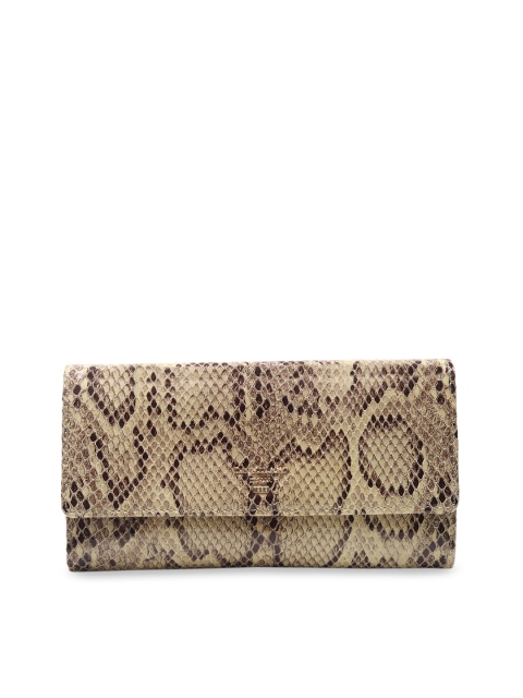

Da Milano Women Brown Printed Three Fold Leather Wallet