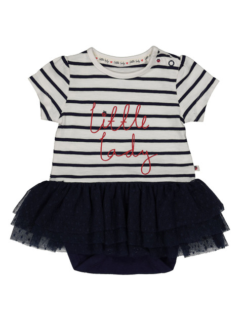 

mothercare Girls Black & White Striped Bodysuit