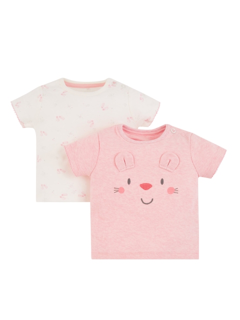 

mothercare Girls Pink Printed Round Neck T-shirt