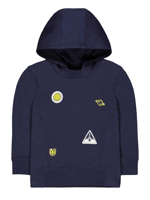 

mothercare Boys Navy Blue Solid Hooded Sweatshirt