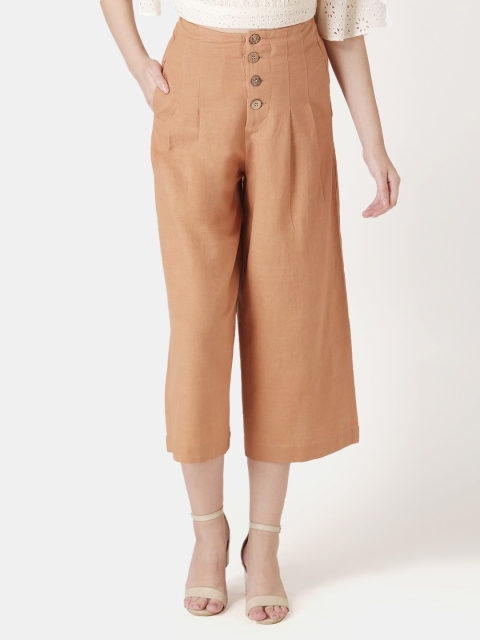 

DIVA WALK EXCLUSIVE Women Beige Regular Fit Solid Culottes