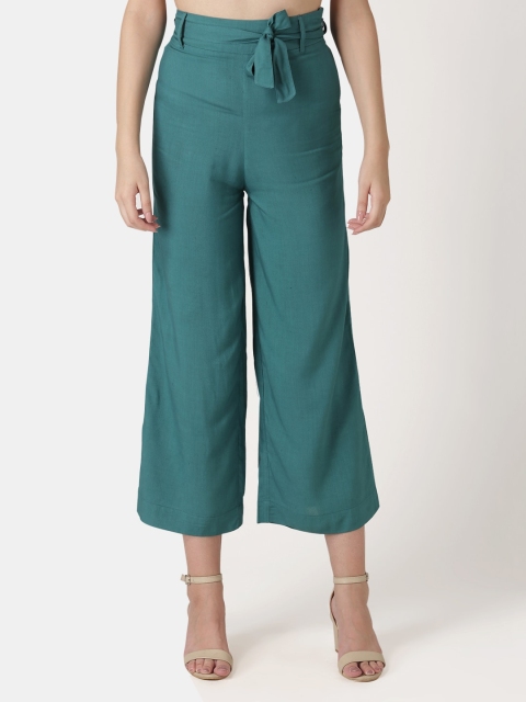 

DIVA WALK EXCLUSIVE Women Teal Greren Regular Fit Solid Culottes