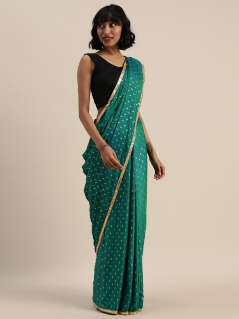

Tikhi Imli Green Embellished Satin Saree