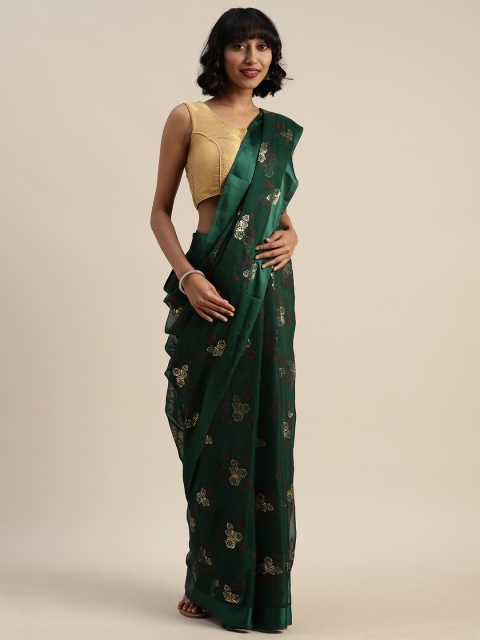 

Tikhi Imli Green Embroidered Saree