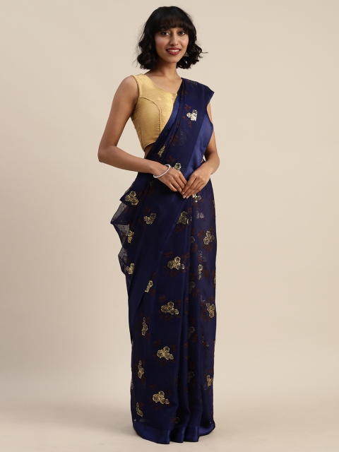 

Tikhi Imli Navy Blue Embellished Saree