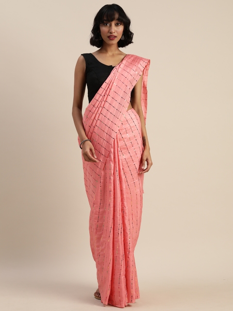 

Tikhi Imli Pink Embellished Poly Crepe Saree