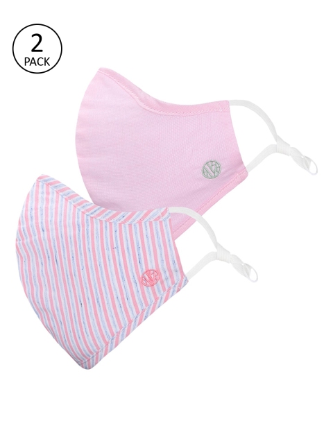 

Van Heusen Woman Pack of 2 Pink 3-Ply Viroblock Adjustable Reusable Masks With Pouch