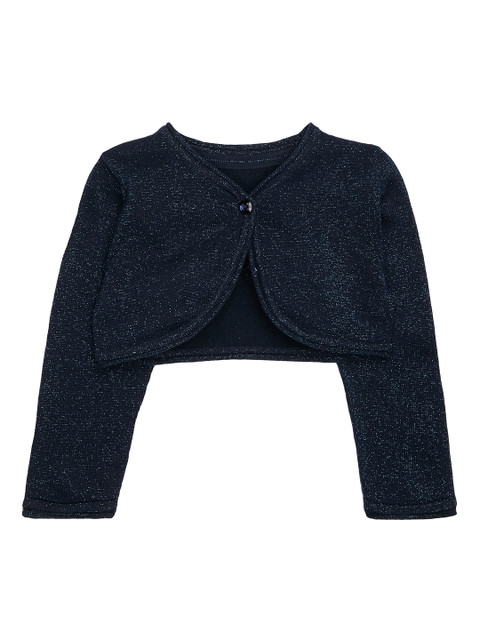 

mothercare Girls Navy Blue Solid Open Front Shrug