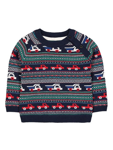

mothercare Boys Multicoloured Self Design Pullover Sweater, Multi