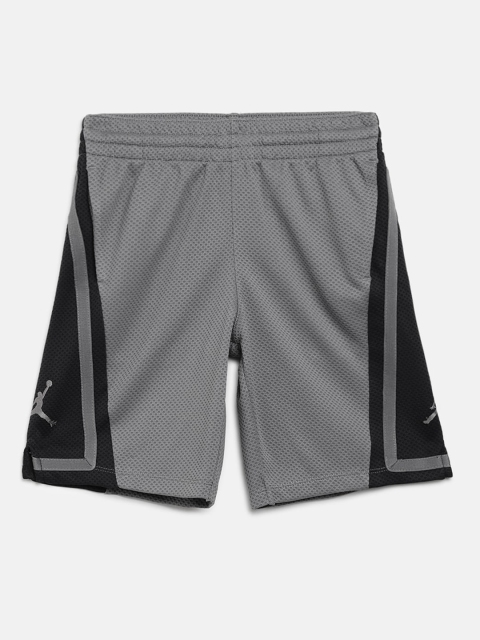 

Jordan Boys Grey & Black Woven Design Franchise Sports Shorts