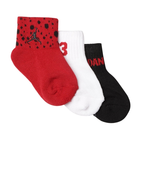 

Jordan Kids Pack of 3 Solid Ankle Length Socks, Red