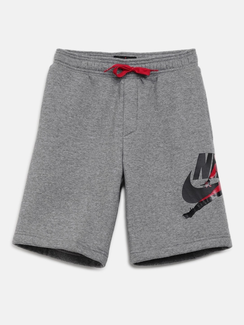 

Jordan Boys Grey Melange Solid Jumpman Classics Sports Shorts