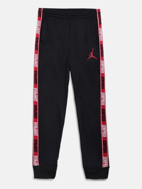 

Jordan Boys Black Solid Jumpann Logo Side Striped Sports Joggers