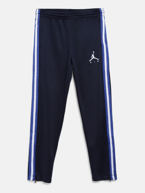 

Jordan Boys Navy Blue Solid Dri-FIT Jumpman Track Pants