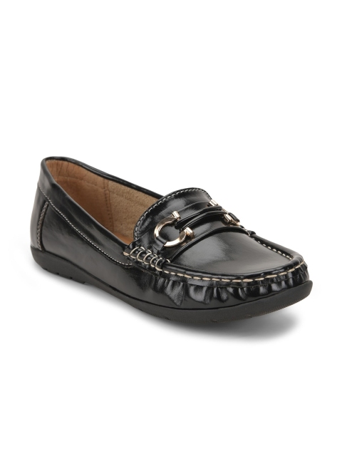 

SALARIO Women Black Solid Horsebit Loafers
