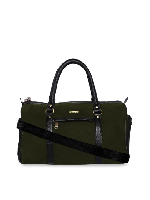 

SCHARF Men Green & Black Solid Abdo Gerrard-Nothing Like Me Canvas Leather Gym Duffel Bag