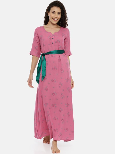 

GOLDSTROMS Pink & Green Printed Nightdress
