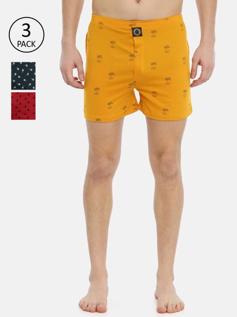 

Joven Men Pack Of 3 Printed Pure Cotton Boxers, Charcoal