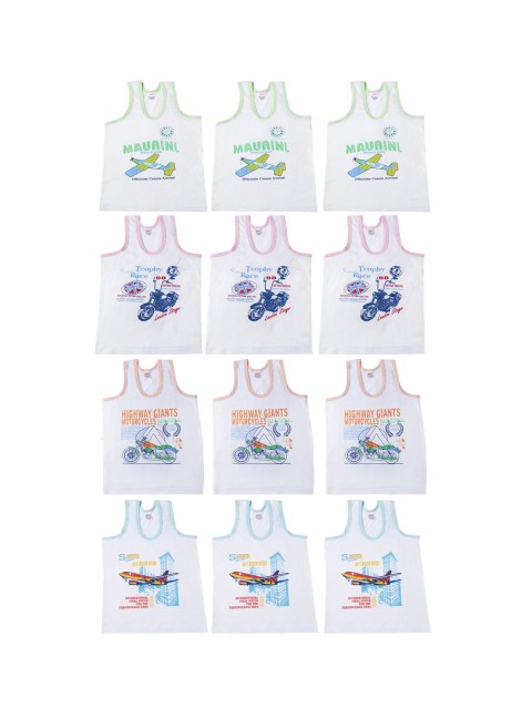 

Dollar Kids Care Infants Boys Pack Of 12 Assorted Innerwear Vests MKKV-001-PO12