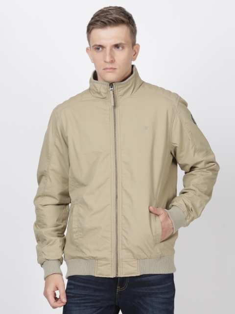 

t-base Men Beige Solid Lightweight Bomber