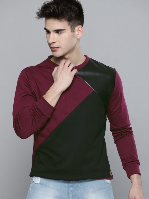 

Kook N Keech Burgundy & Black Colourblocked Sweatshirt