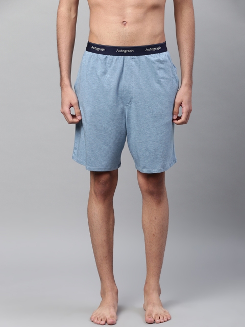 

Marks & Spencer Men Blue Mid-Rise Solid Lounge Shorts