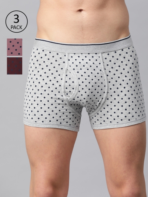 

Marks & Spencer Men Pack of 3 Polka Dot Print Trunks T144695S, Grey