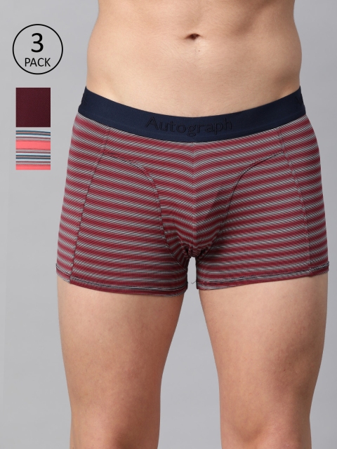 

Marks & Spencer Men Pack of 3 Trunks T146073A, Burgundy