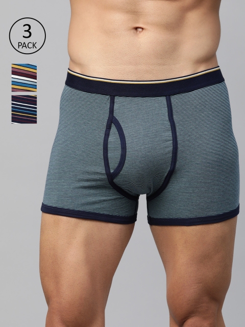 

Marks & Spencer Men Pack of 3 Striped Trunks T144697SMULTI, Navy blue