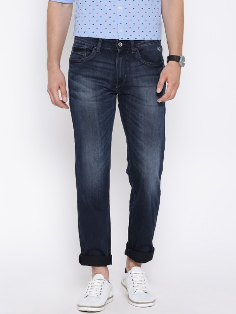 

Flying Machine Navy Washed Prince Fit Stretchable Jeans, Navy blue