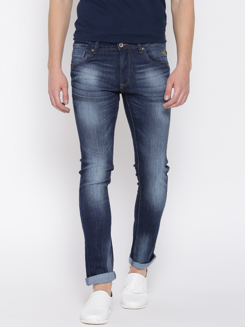 

Flying Machine Navy Washed Michael Fit Stretchable Jeans, Navy blue