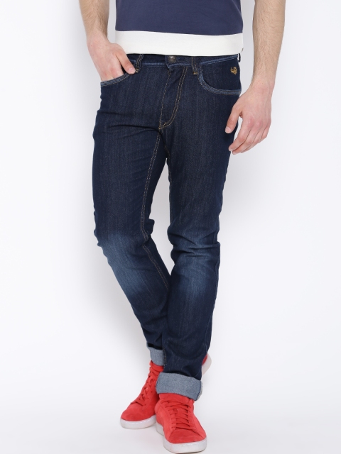 

Flying Machine Navy Washed Michael Fit Stretchable Jeans, Navy blue