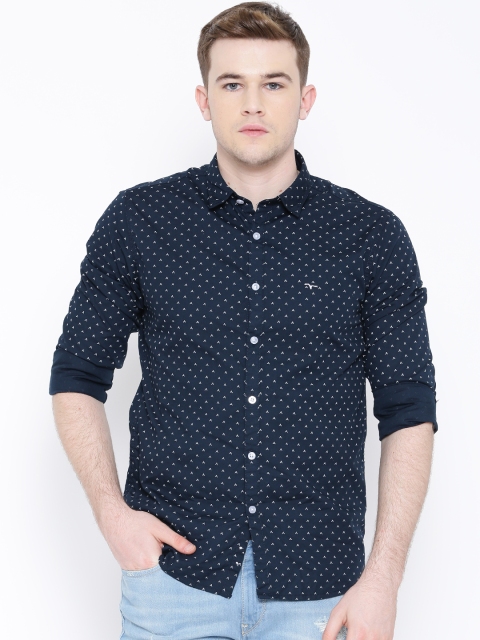 

Flying Machine Navy Printed Casual Shirt, Navy blue