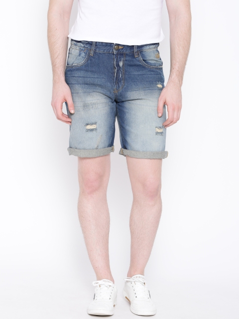 

Flying Machine Blue Washed Denim Shorts