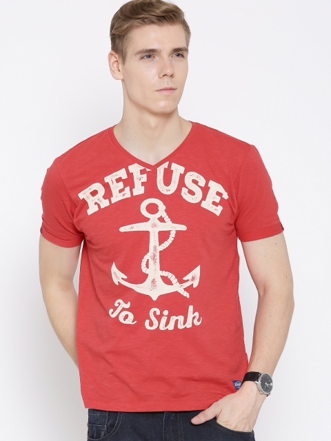 

Flying Machine Red Printed T-shirt