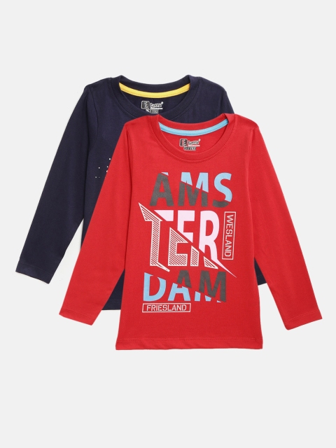 

Eteenz Boys Pack of 2 Assorted Printed Round Neck T-shirts