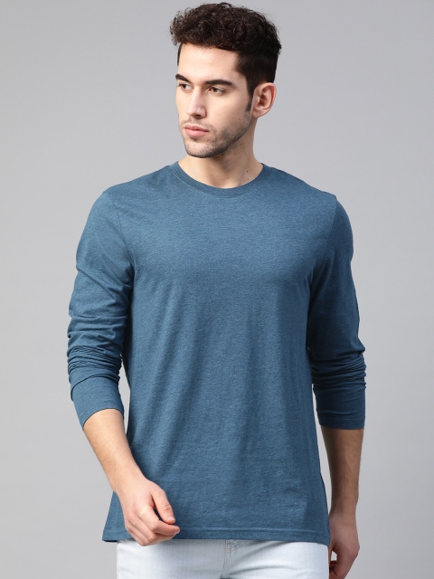 

Marks & Spencer Men Teal Blue Solid Round Neck T-shirt