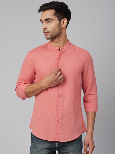 

Marks & Spencer Men Coral Orange Slim Fit Solid Casual Shirt