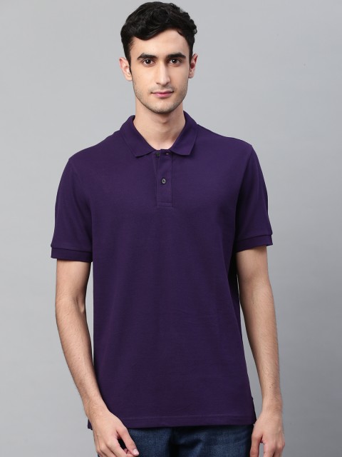 

Marks & Spencer Men Purple Solid Polo Collar T-shirt