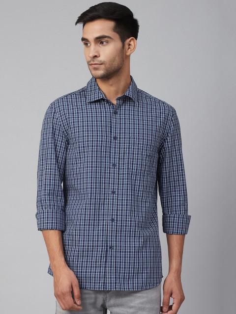

Marks & Spencer Men Blue & White Regular Fit Checked Casual Shirt