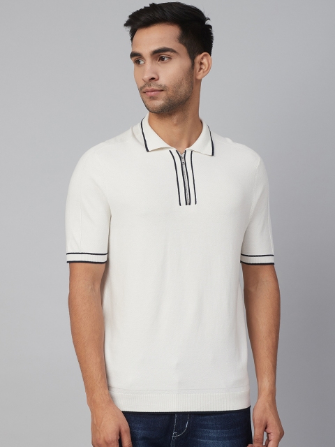

Marks & Spencer Men White Solid Polo Collar T-shirt