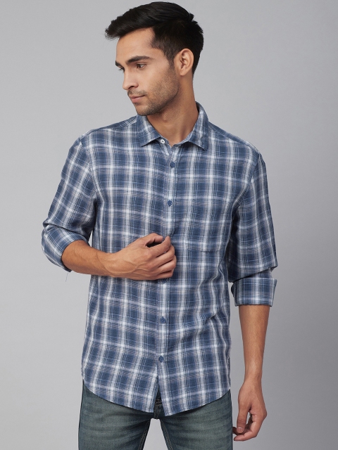 

Marks & Spencer Men Blue & Off-White Relaxed Fit Checked Casual Shirt