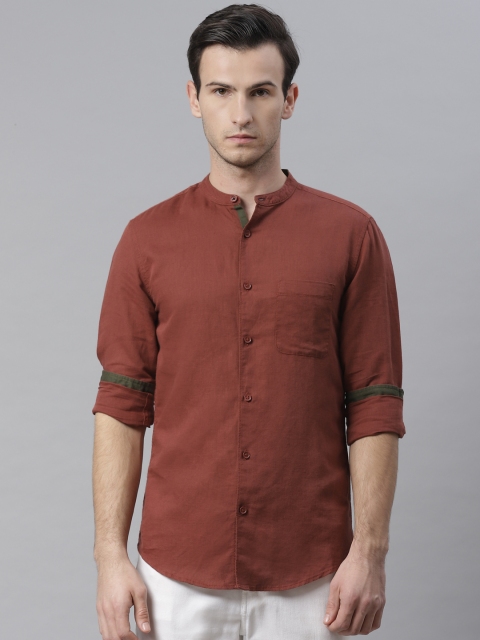 

Marks & Spencer Men Rust Red Slim Fit Solid Casual Shirt