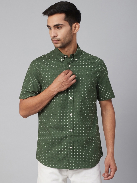 

Marks & Spencer Men Green & White Regular Fit Printed Casual Shirt
