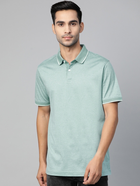 

Marks & Spencer Men Blue Solid Polo Collar T-shirt