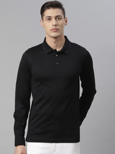 

Marks & Spencer Men Black Supima Cotton Solid Polo Collar T-shirt