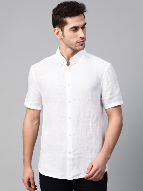 

Marks & Spencer Men White Regular Fit Linen Solid Shirt