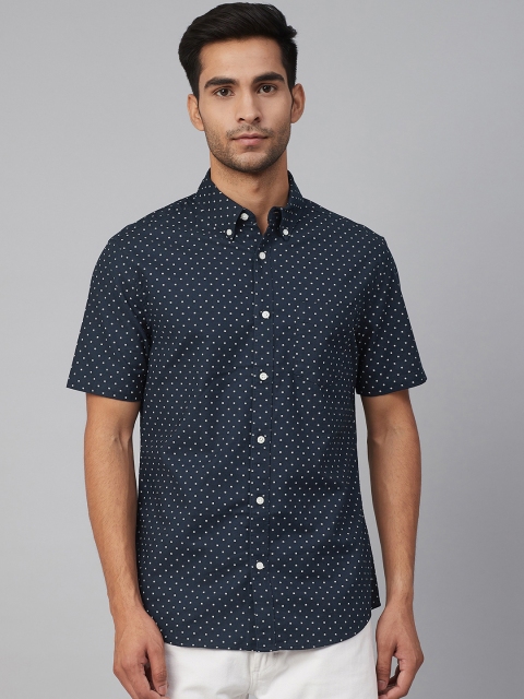 

Marks & Spencer Men Navy Blue & White Regular Fit Printed Casual Shirt