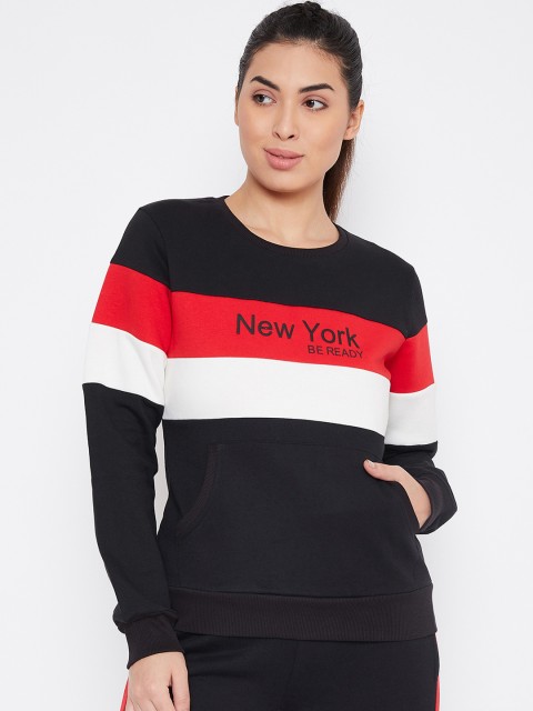 

PERFKT-U Women Black & Yellow Colourblocked Rapid Dry Sweatshirt